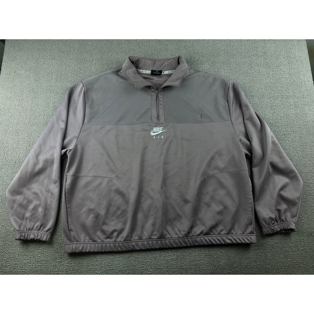 Nike Air Track Jacket Women 1X Gray Half Zip Mesh Panels DC6930-531 Sporty Urban
